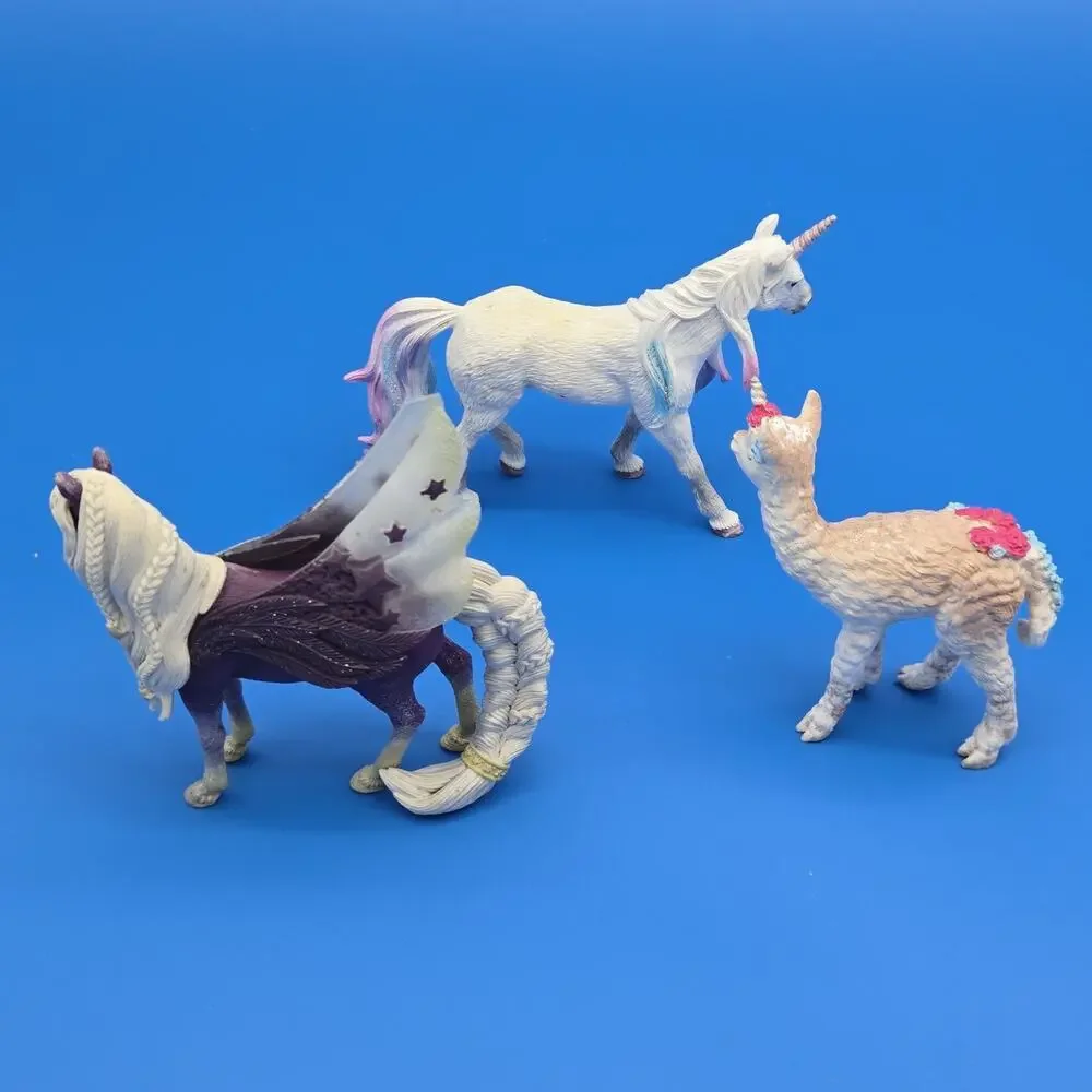 Schleich Unicorn Pegasus Llamacorn Fantasy Animal Figure Lot 3